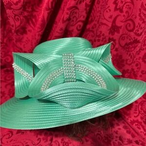 Fifth Sun Mint Green Women's Hat with Rhinestone Accents